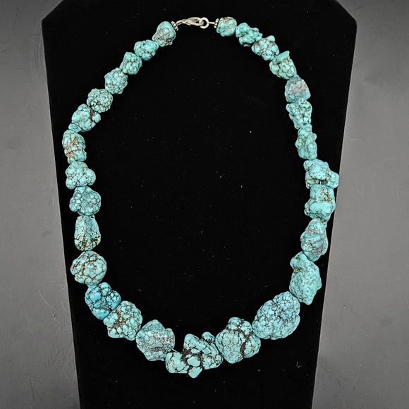Jewelry - Vintage Kingman Turquoise Nugget Necklace Native American Southwestern 20in 122g